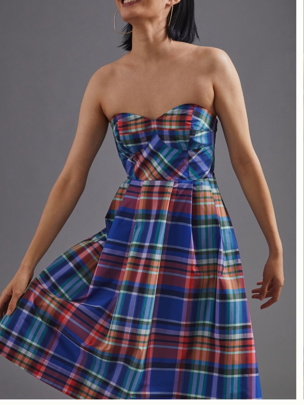 Anthroplogie Maeve Plaid A-Line Dress in Multicolor
